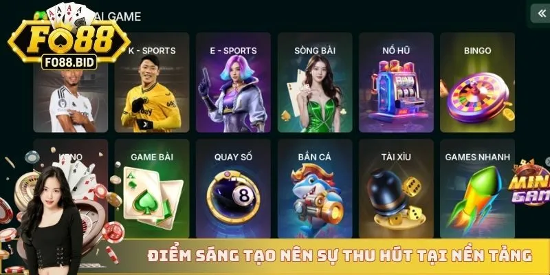 FO88 - Sảnh Game FO88 – Slot, Bắn Cá, Game Bài Siêu Cuốn 14 Điểm sáng tạo nên sự thu hút tại nền tảng
